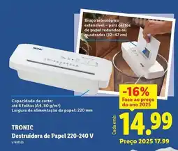 Lidl Destruidora de papel 220-240 v promoção