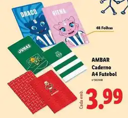 Lidl Ambar - caderno a4 futebol promoção