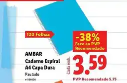 Lidl Ambar - caderno espiral a4 capa dura promoção