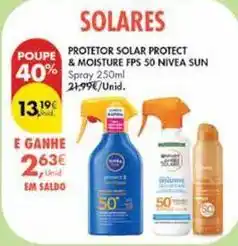 Pingo Doce Nivea sun - protetor solar protect & moisture fps 50 promoção
