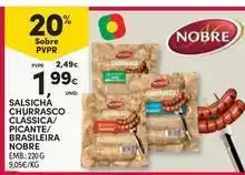 Continente Bom dia Nobre - salsicha churrasco classica/picante/brasileira promoção