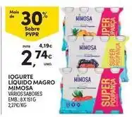 Continente Bom dia Mimosa - iogurte liquido magro promoção