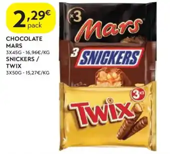 Spar Chocolate mars snickers / twix promoção