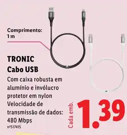 Lidl Tronic cabo usb promoção
