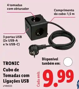 Lidl Tronic cubo de tomadas com ligações usb promoção