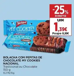 El Corte Inglés Bolacha com pepitas de chocolate my cookies nacional promoção