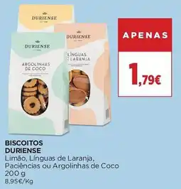 El Corte Inglés Biscoitos duriense limão, línguas de laranja, paciências ou argolinhas de coco promoção
