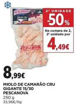 El Corte Inglés miolo de camarão cru gigante pescanova promoção