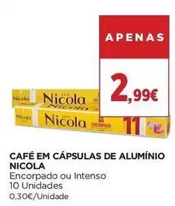 El Corte Inglés Café em cápsulas de alumínio nicola promoção