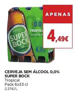 El Corte Inglés Cerveja sem álcool 0,0% super bock tropical promoção