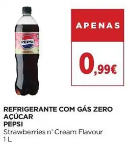 El Corte Inglés pepsi refrigerante com gás zero açúcar strawberries n' cream flavour promoção