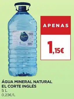 El Corte Inglés Água mineral natural el corte inglés promoção