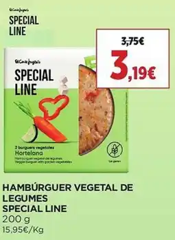 El Corte Inglés El Corte Inglés special line hambúrguer vegetal de legumes promoção