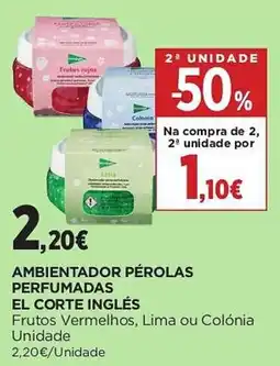 El Corte Inglés ambientador pérolas perfumadas frutos vermelhos lima ou colónia promoção