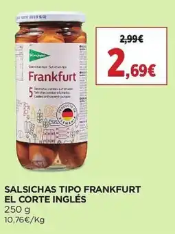 El Corte Inglés Salsichas tipo frankfurt promoção