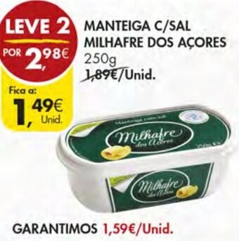 Pingo Doce Manteiga C/Sal Milhafre dos Açores 250g promoção