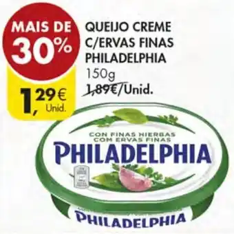 Pingo Doce Queijo Creme C/ Ervas Finas Philadelphia 150g promoção
