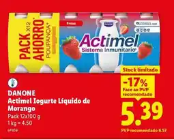 Lidl Actimel Iogurte Líquido de Morango promoção