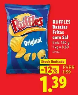 Lidl RUFFLES Batatas Fritas com Sal promoção