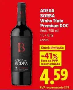 Lidl ADEGA BORBA Vinho Tinto Premium DOC promoção