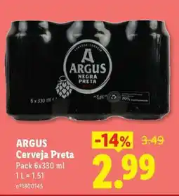 Lidl ARGUS Cerveja Preta promoção