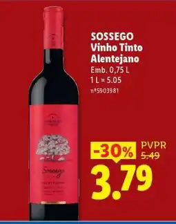 Lidl SOSSEGO Vinho Tinto Alentejano promoção