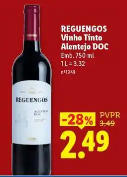 Lidl Reguengos Vinho Tinto Alentejo DOC promoção