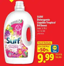Lidl Surf Detergente Líquido Tropical 84 Doses promoção