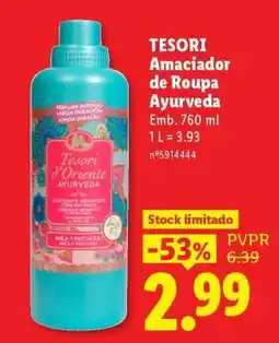Lidl TESORI Amaciador de Roupa Ayurveda promoção