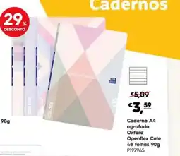 Americana Caderno A4 agramado Oxford Openflex Cute promoção