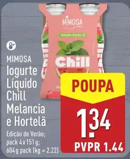 ALDI Mimosa logurte líquido chill melancia e hortelã promoção