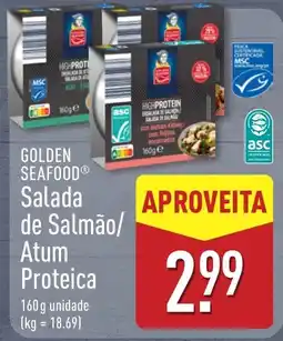 ALDI golden seafood salada de salmão/atum proteica promoção