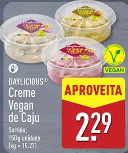ALDI Daylicious creme vegan de caju promoção