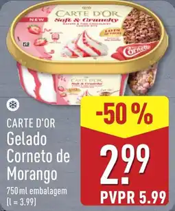 ALDI Carte d'or gelado corneto de morango promoção