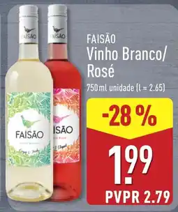 ALDI Faisão Vinho Branco/Rosé promoção