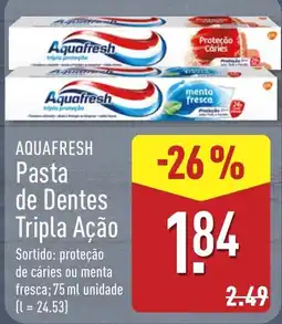 ALDI Aquafresh pasta de dentes tripla ação promoção