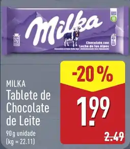 ALDI Milka Tablete de Chocolate de Leite promoção
