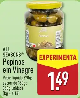 ALDI All seasons pepinos em vinagre promoção