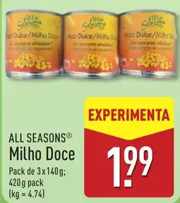 ALDI All seasons milho doce promoção
