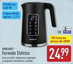 ALDI Fervedor elétrico ambiano promoção