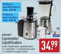 ALDI Ambiano espremedodor/liquidificadora promoção