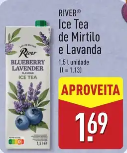 ALDI River ice tea de mirtilo e lavanda promoção