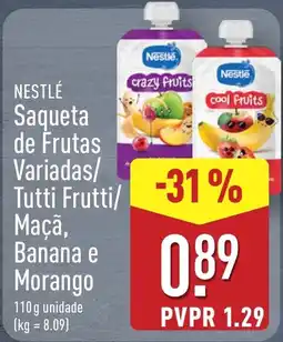 ALDI Nestlé Saqueta de Frutas Variadas/ Tutti Frutti/ Maçã, Banana e Morango promoção