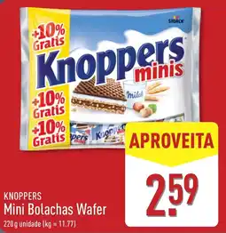 ALDI Knoppers Mini Bolachas Wafer promoção