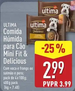 ALDI ultima comida húmida para cão mini fit & delicious promoção