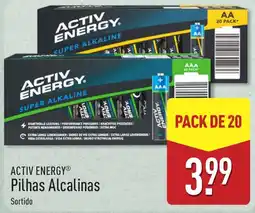 ALDI Activ energy pilhas alcalinas sortido promoção