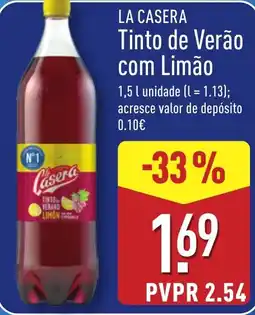 ALDI La casera tinto de verão com limão promoção