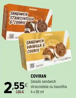 Coviran Coviran gelado sandwich stracciatella ou baunilha promoção