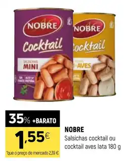 Coviran Nobre salsichas cocktail ou cocktail aves lata 180 g promoção