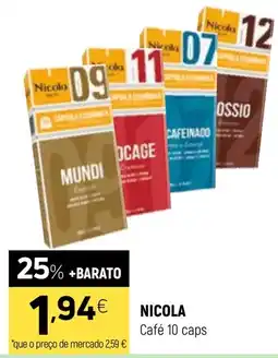 Coviran nicola café 10 caps promoção